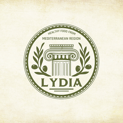 Lydia Logo Design artwork branding hand drawn law logo olive sketch vintage