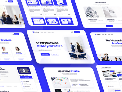 Web Design | Academy - Learning Platform Webflow Template courses e learning education educational home homepage landing landing page landingpage learn learning learning platform lesson online courses web web design webdesign webflow website