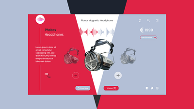 Phobos-Banner adobe xd banner design branding headphones landing page logo logo phobos photoshop. product design product page sound ui ux design