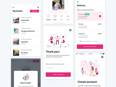 Print Lab App - ClickBooks books illustration minimal mobile uidesign uxdesign webdesign
