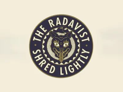 RADAVIST HEAD BADGE austin cycling illustration logo