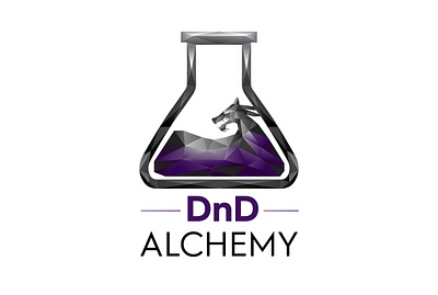 DnD Alchemy Logo Design alchemy alchemy logo brand identity branding chemical chemical logo chemistry chemistry logo dragon dragon logo flask geometric logo illustration illustrator logo logo design polygonal polygonal dragon polygonal logo