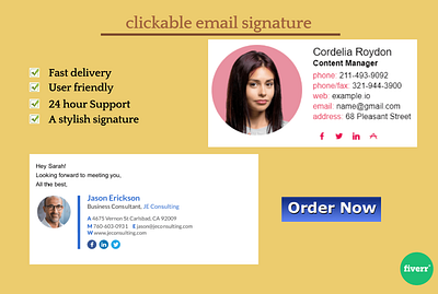 I will create a responsive html email signature with clickable clickable signature email signature html html css html email signature html template