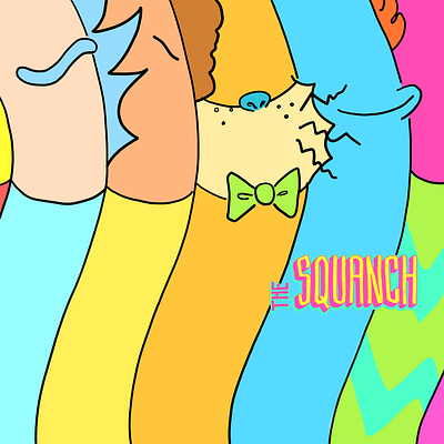 The Squanch podcast art hand drawn hand lettering illustration vector
