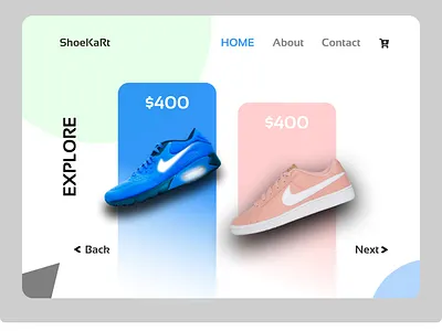 ShoeKart Landing Page android androidapp behance clean design dribbble illustration inspiration ios iosapp minimal shoe shoeapp shoeweb ui uidesign ux uxdesign web website