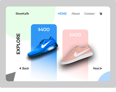 ShoeKart Landing Page android androidapp behance clean design dribbble illustration inspiration ios iosapp minimal shoe shoeapp shoeweb ui uidesign ux uxdesign web website