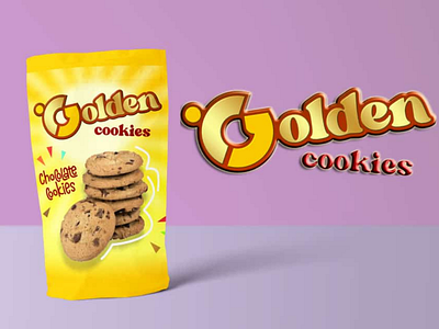 Golden cookies cookies mock up packaging