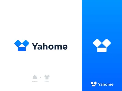 YaHome Logo Design brand brand identity branding branding agency concept exploration gradient home house icon logo logo design logo designer logotype mark smart logo symbol y home y house y logo