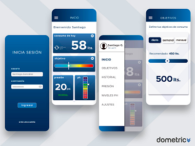 Dometric - 2/3 app appdesign appdesigner colors design icons interface minimal ui ux