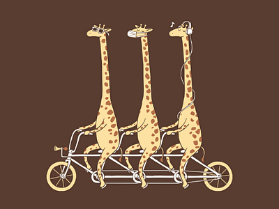 Three Wise Giraffes animal animals bicycle bike cartoon clothing cute drawing fun funny giraffe go green illustration music pop culture sport t shirt t shirt design t shirt designs wild