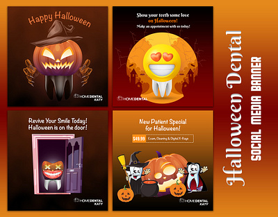 Halloween Social Media Design - Dental Care dental care marketing strategies dental care online marketing dental care social media posts dental office marketing halloween dental halloween dental pictures halloween dentist halloween dentistry halloween design social media banner ads social media posts