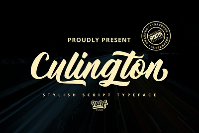 Culington - Stylish Script Typeface apparel branding calligraphy font handwritten lettering logotype packaging script typography