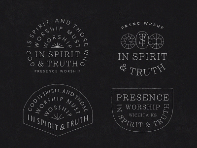 Presence Worship 03 band tee bible dove john 4:24 merch music skate spirit tee truth type badge type lockup worship