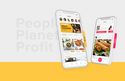 Khao Food App app branding design graphic design illustration illustrator minimal product graphics ui ux