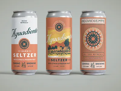 Camino Brewing Aguadiente beer can beer can design chill classic craftbeer packaging seltzer timeless west coast