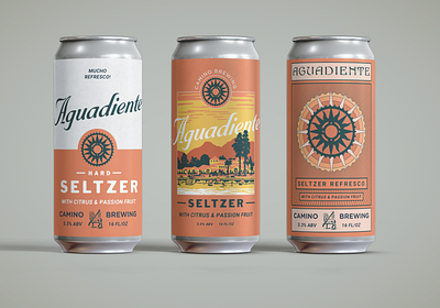 Camino Brewing Aguadiente beer can beer can design chill classic craftbeer packaging seltzer timeless west coast