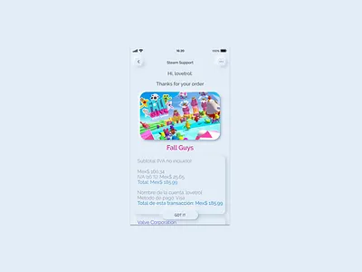 Email Receipt app dailyui 017 design email receipt fallguys figma figmadesign minimal neumorphic design neumorphism neumorphism ui ui ux