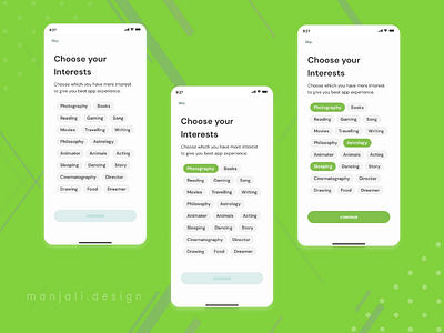 Choose Intrest Page UI Design for Social Media App android app ui daily uiux daily ux ui design ux design