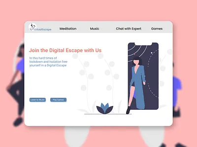 VirtualEscape design figmadesign flat icon illustration minimal typography ui ui design ux webdesign website design