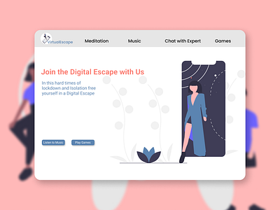 VirtualEscape design figmadesign flat icon illustration minimal typography ui ui design ux webdesign website design
