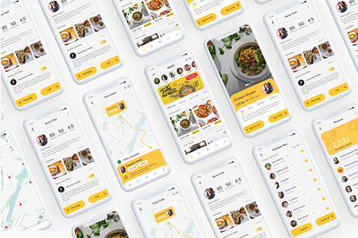 Khao Food App app branding design graphic design minimal product graphics ui ux web