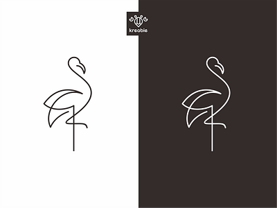 Flamingo bird birds flamingo flat flying food line logo minimalist modern monogram simple
