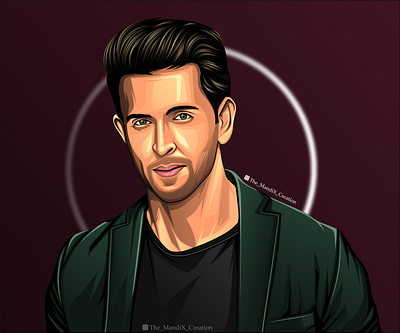 hrithik roshan bollywood design hrithik hrithikroshan illustration portrait portrait illustration themandix themandixcreation vectorart vectorvexel