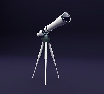 Telescope 3d app blender blue branding dark design illustration light minimal search space telescope ui ux