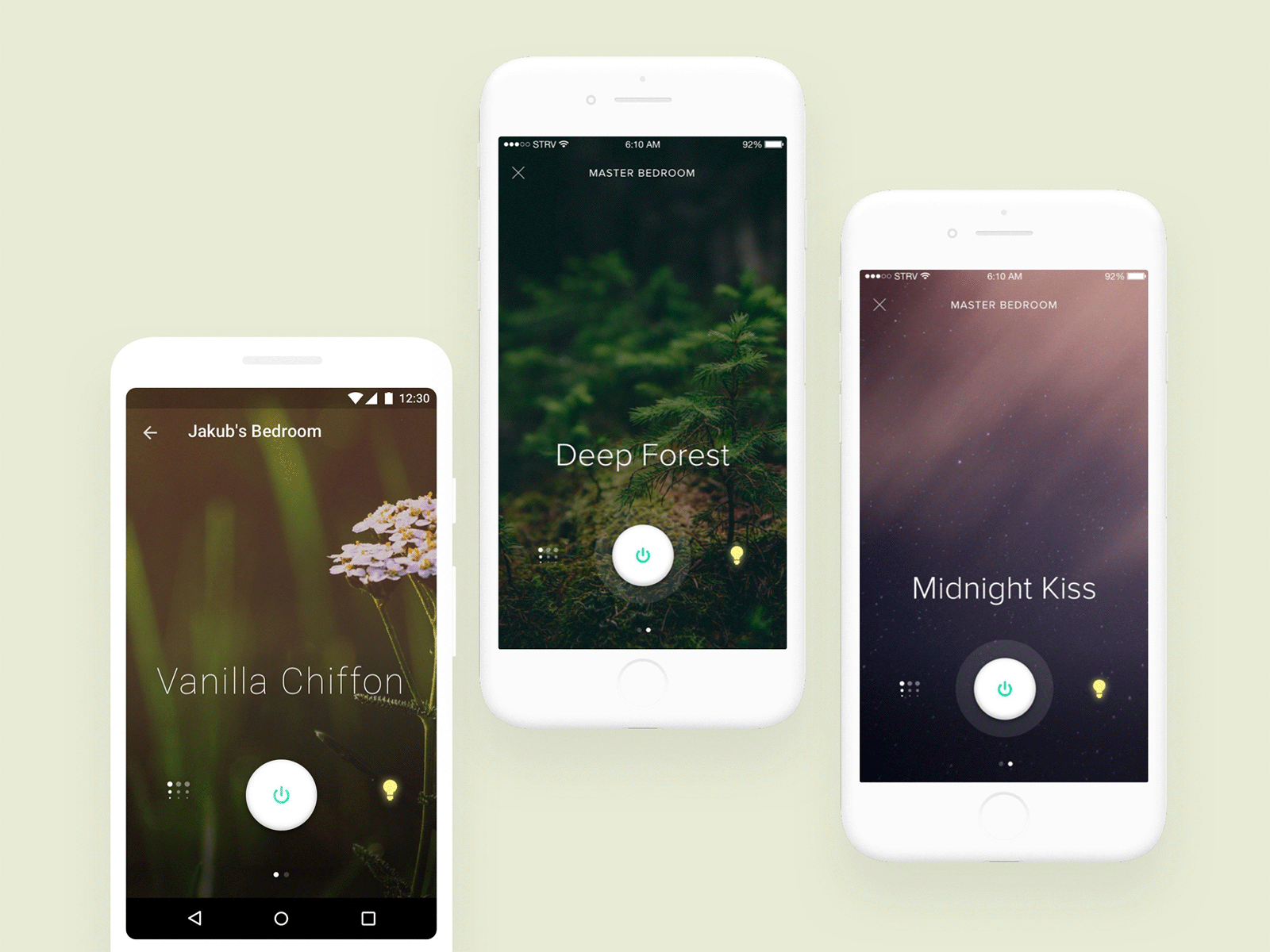 Smart Home - UI for Fragrance Dispenser animation app app design iot app iot development iphone minimal mobile nature nature photography smarthome uidesign uxdesign