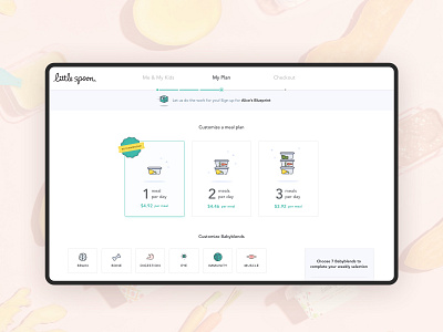 Babyfood Ecommerce Mobile UI - Subscription Page baby care babyfood body buy custom icons custom illustration food health minimal mobile order ui design uidesign uxdesign webdesign