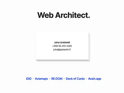 Web Architect. cards design flat game javascript playing website