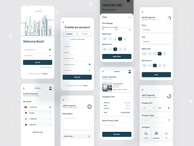 Property Buy Sell Rent Mobile App Design 2020 trend app concept buy sell dailyui design ecommerce illustration interface minimal property ui ux ui design