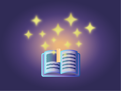 Magic book icon illustration