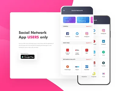 All in one social media app chat design graphic design media network shopping typography ui ux web website