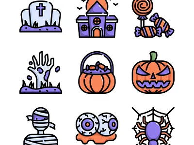 Halloween Icon design halloween icon set iconography icons illustraion logo