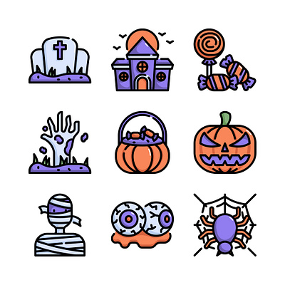 Halloween Icon design halloween icon set iconography icons illustraion logo