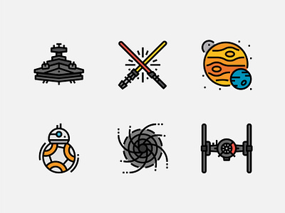 Space war Icons. app design icon icon design iconaday iconography icons iconset illustration logo military space spaceship starwars ui ux vector war