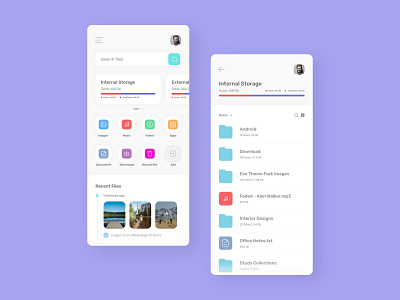 File Manager App adobexd app concept design dailui design file manager mobile app ui ui design uidesign