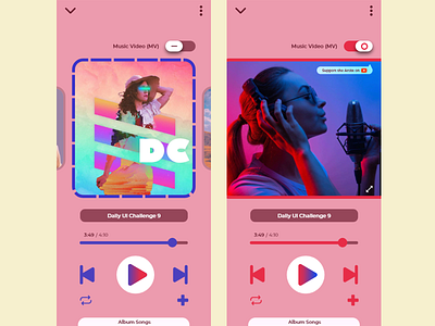 Daily Ui Design Challenge 9 adobe adobe xd app dailyui dailyui009 dailyuichallenge design mockup music music player photoshop typogaphy ui ui design xd design