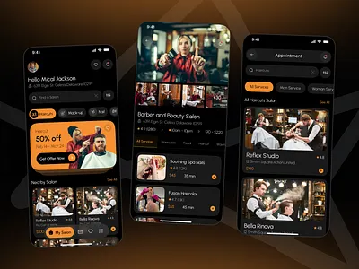 Salon Booking Mobile App Concept app app design barber app design barber booking barber shop haircut mobile app salon salon app salon app design salon app design concept salon booking mobile app