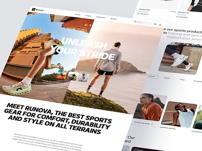 Runova - Sport Shoes eCommerce Store branding design ecommerce elementor fashion framer landing online page running shoes shop sport store ui webflow website wordpress