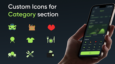 Custom icons for Fintech App app app like design design fintech mobileapp ui uiux webdesign