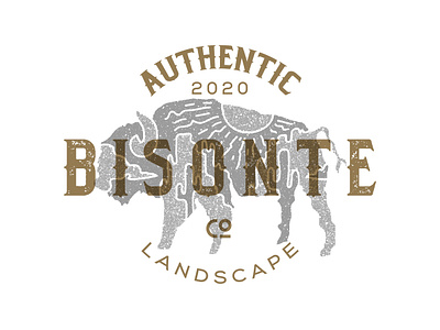 Bisonte insignia logo apparel arizona bison buffalo bull classic logo denim design desert emblem grunge horns insignia label logo design logo template logotype sun t shirt texas vintage