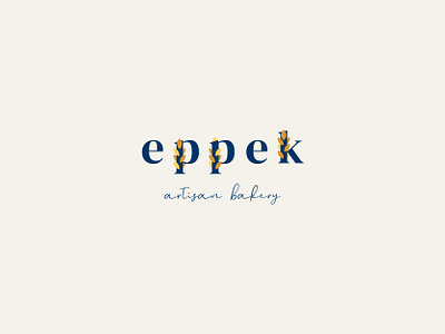 Logo design for an artisan bakery bakery bakery logo baking blue branding design flat food food logo gold goldandblue logo logo design logotype minimal organic serif