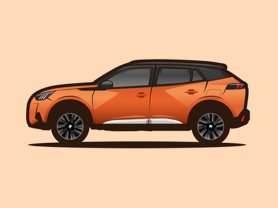 peugeot 2008 orange 2008 adobe illustrator car illustration peugeot