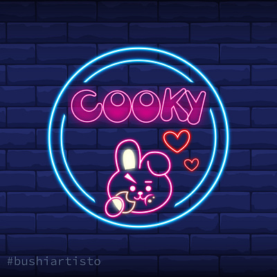 cooky brand identity bts design icon illustraion illustration illustration art jungkook minimal neon