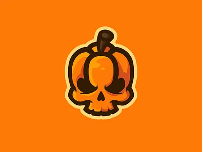 Pumpkin Skull Mascot Logo design illustration illustrator logo mascot mascot logo mascotlogo orange pumpkin pumpkins skull skull logo skulls vector