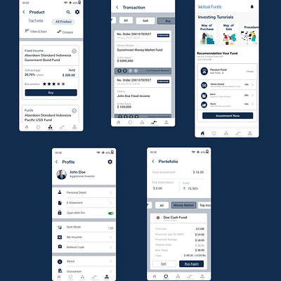 Aplikasi Reksadana lightmode mobile ui mobileappdesign mutual fund ui