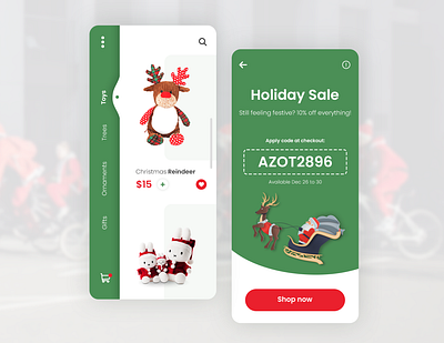 Christmas Online Store app design minimal ui web