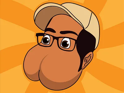 Buttface 2000 character design illustration vector